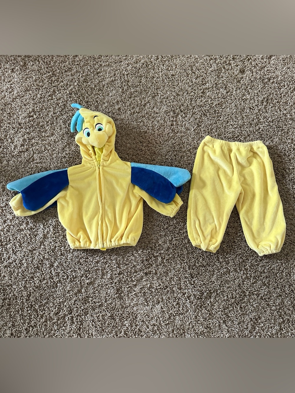 Disney Little Mermaid Flounder costume Baby 12-18M Costume Set
